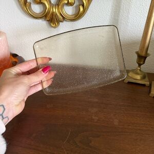 Elegant mid-century modern lucite glitter snack or jewelry tray
